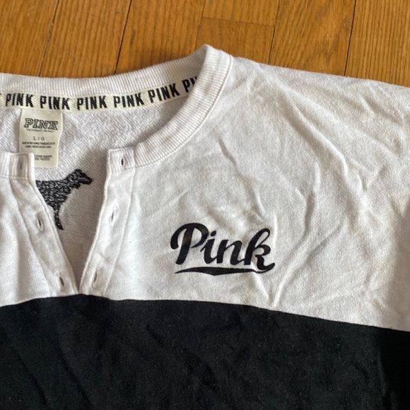 PINK Victoria's Secret Tops Pink Dog Logo Terry Top Poshmark